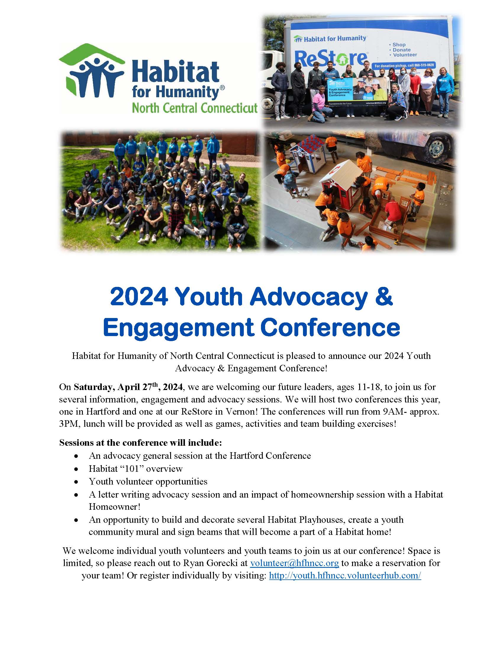 Habitat for Humanity Youth Conference flyer