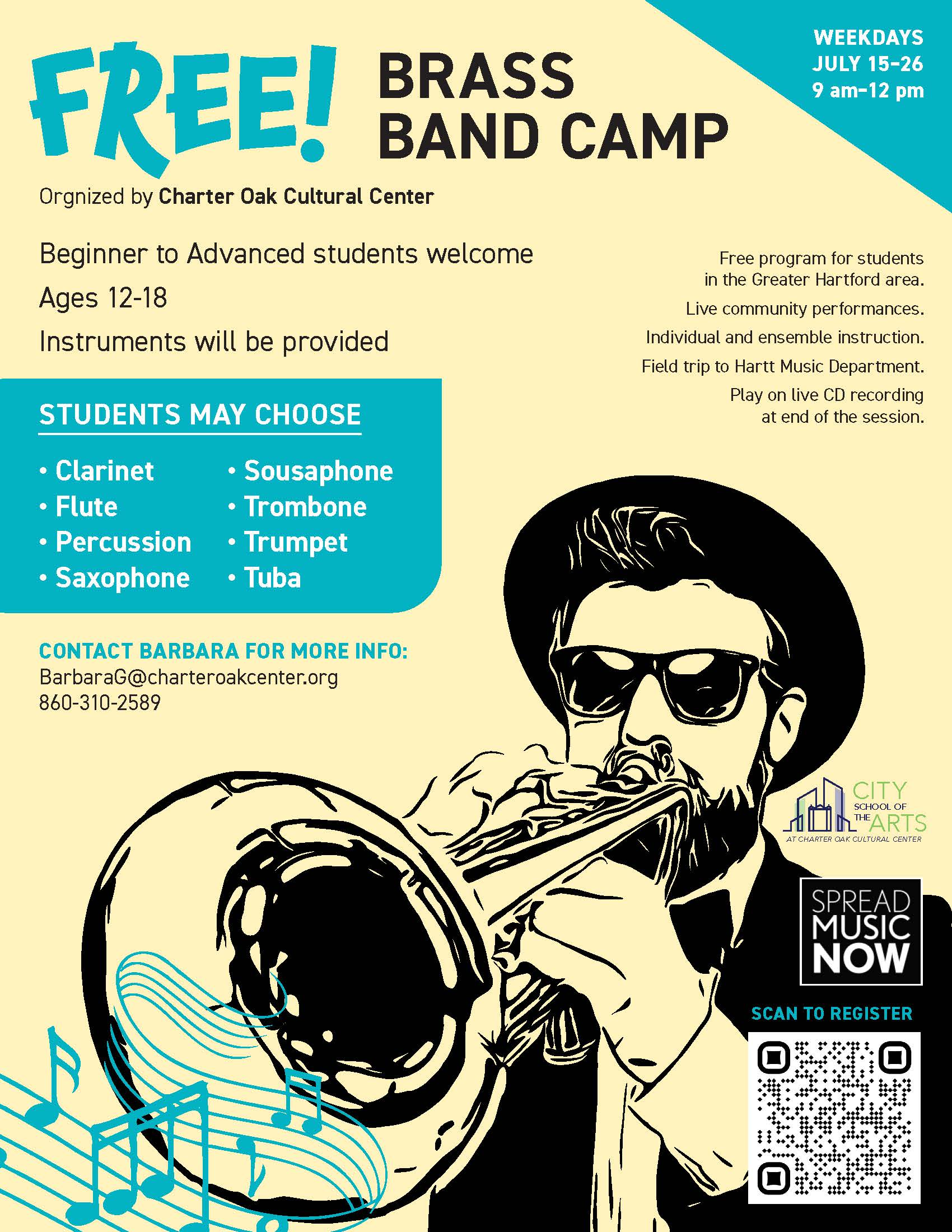 Charter Oak Cultural Center Brass Band Summer Camp