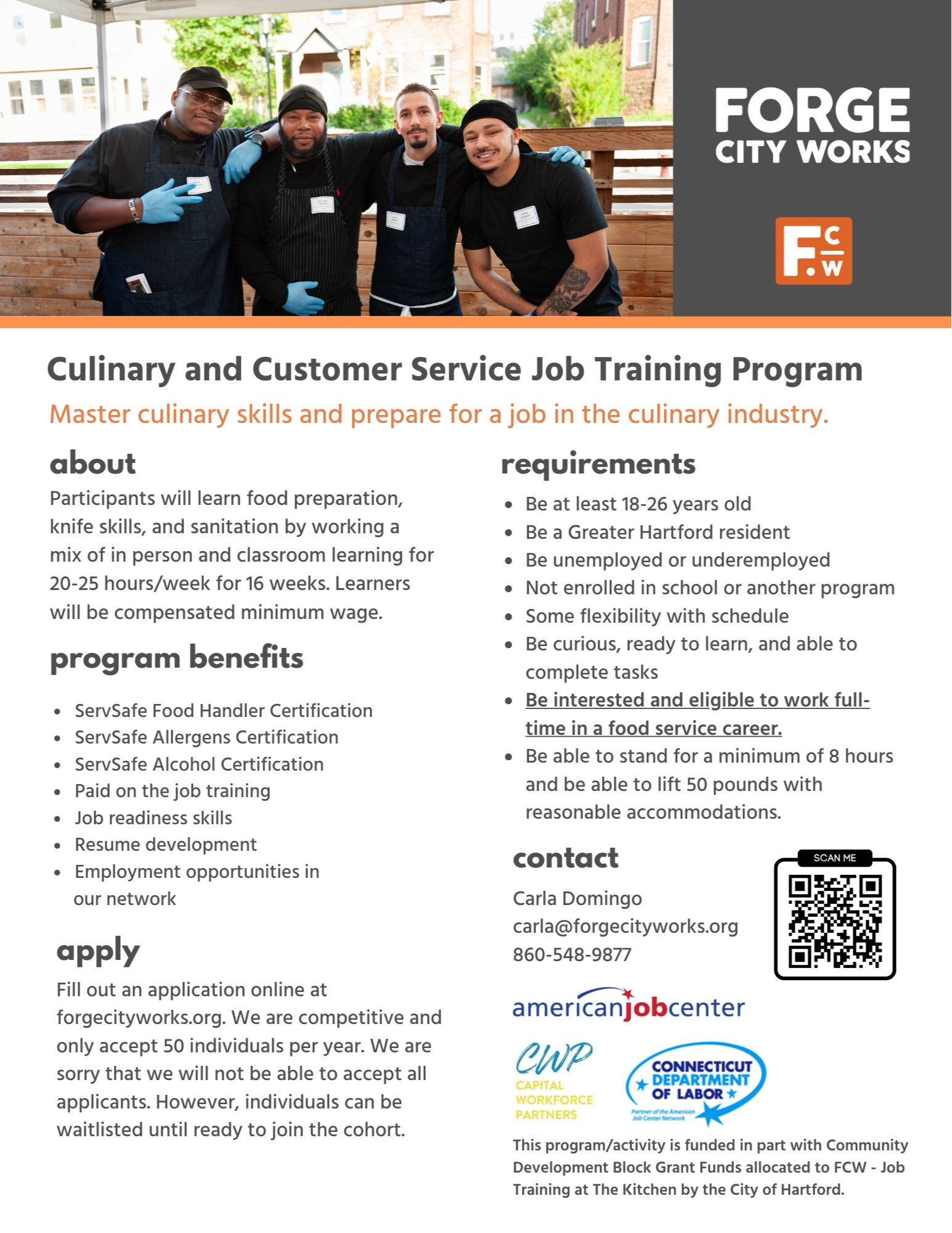 Forge City Work Training Program flyer