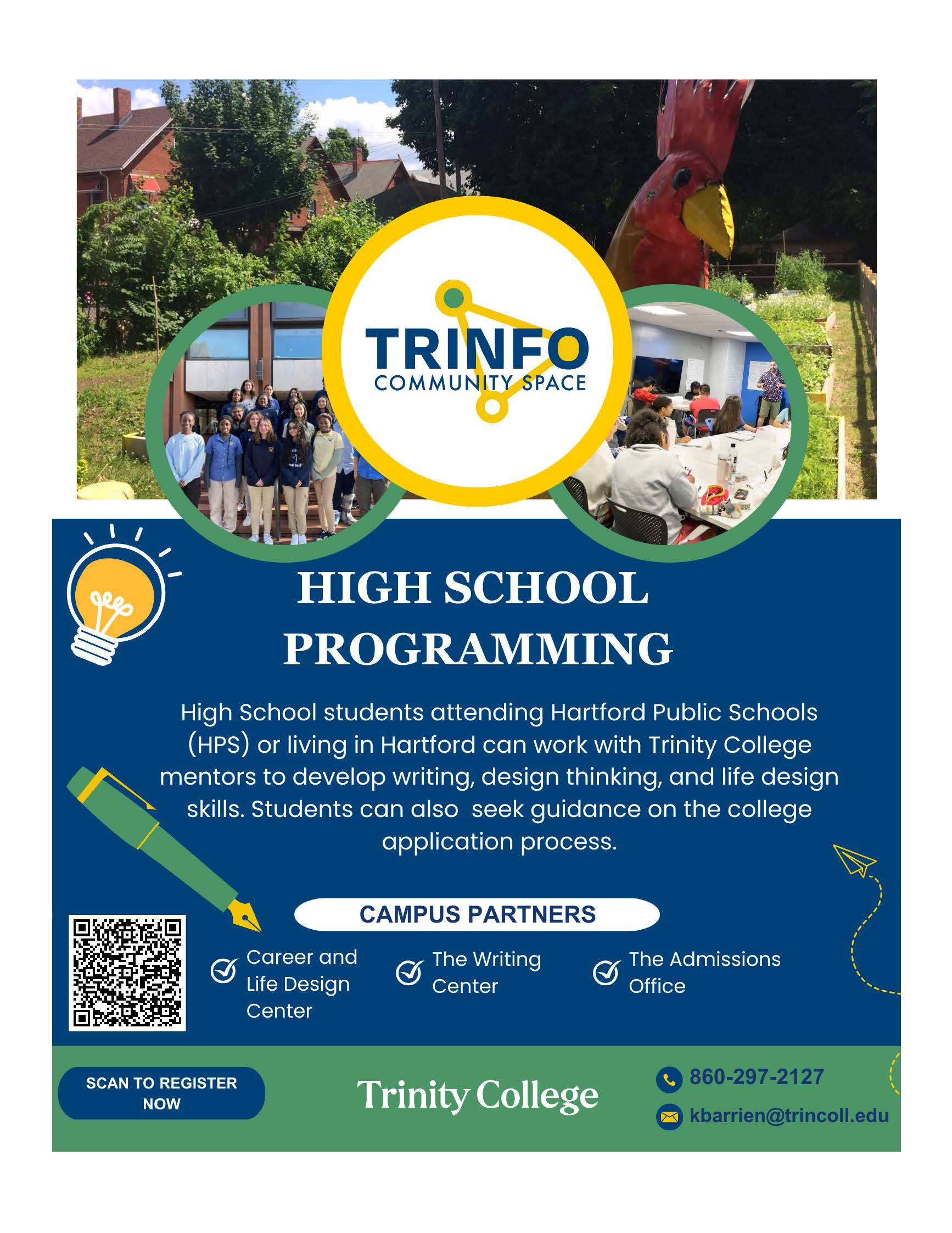 Trinity College high school programming  supports