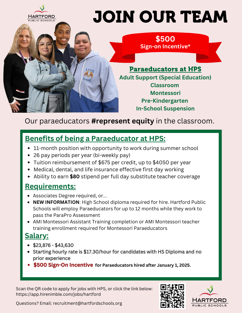 Paraeducator Incentive Flyer 2025