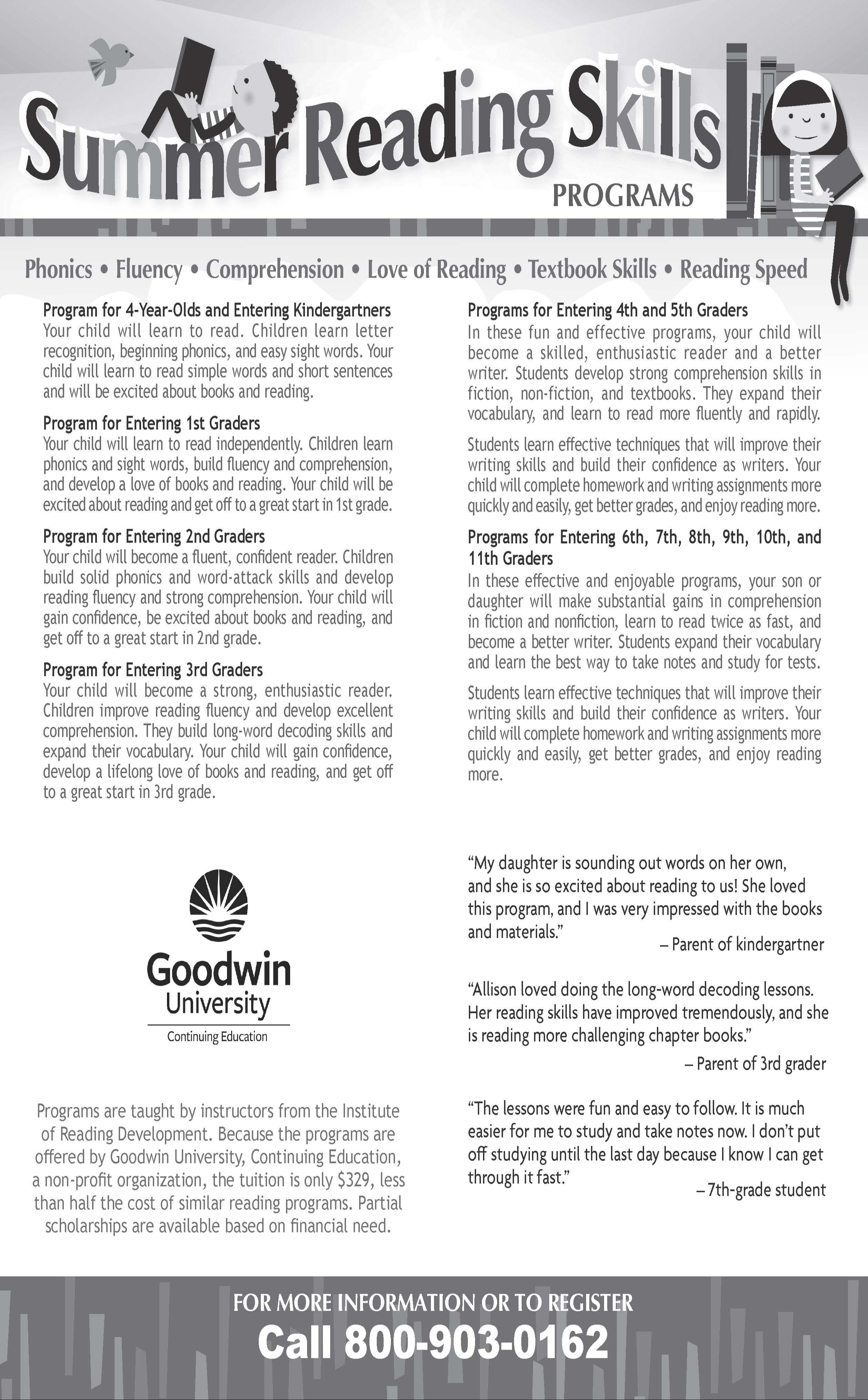 Goodwin University Reading Program for Elementary Students