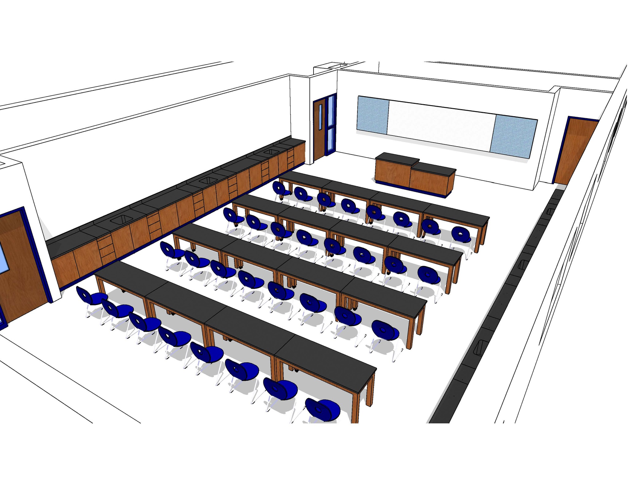 Middle School Lower Level Science Lab - Rendering after remodel