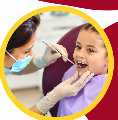 Student getting dental work done