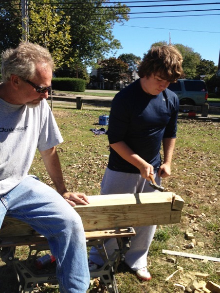 People working on the park