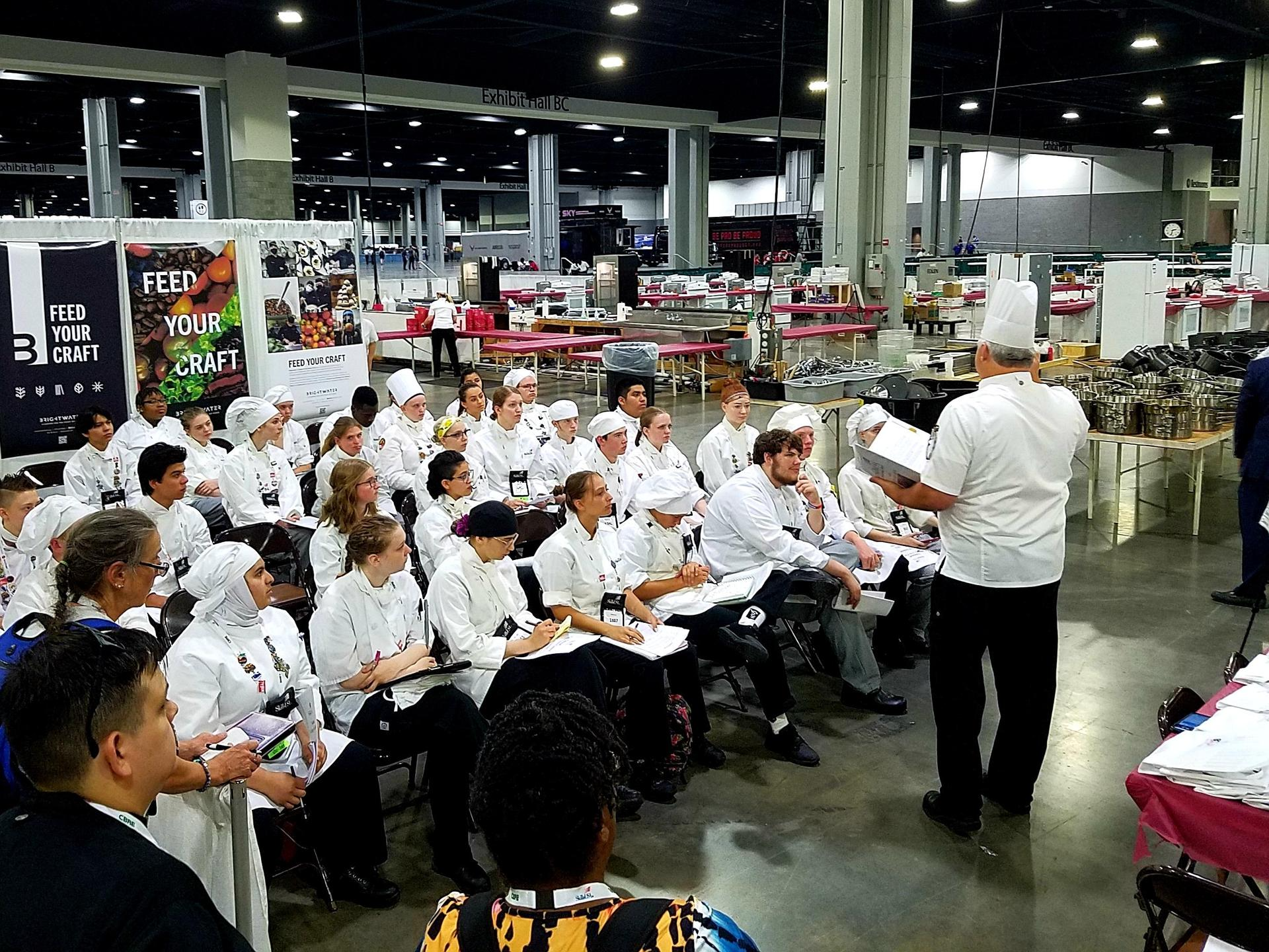 Culinary Arts students  at class