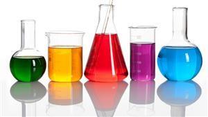 science containers with liquids in it