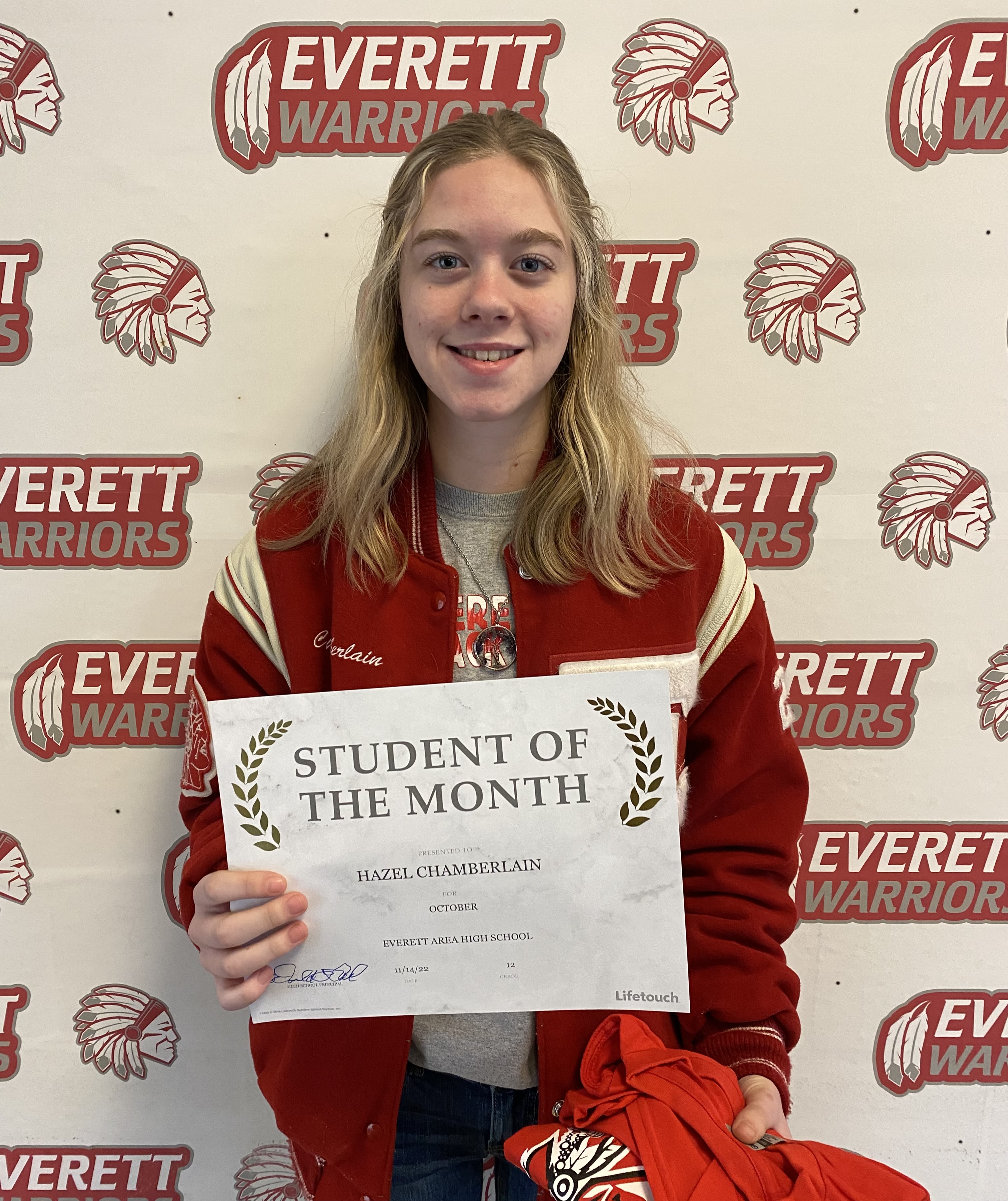 12 grade student of the month hazel chamberlain