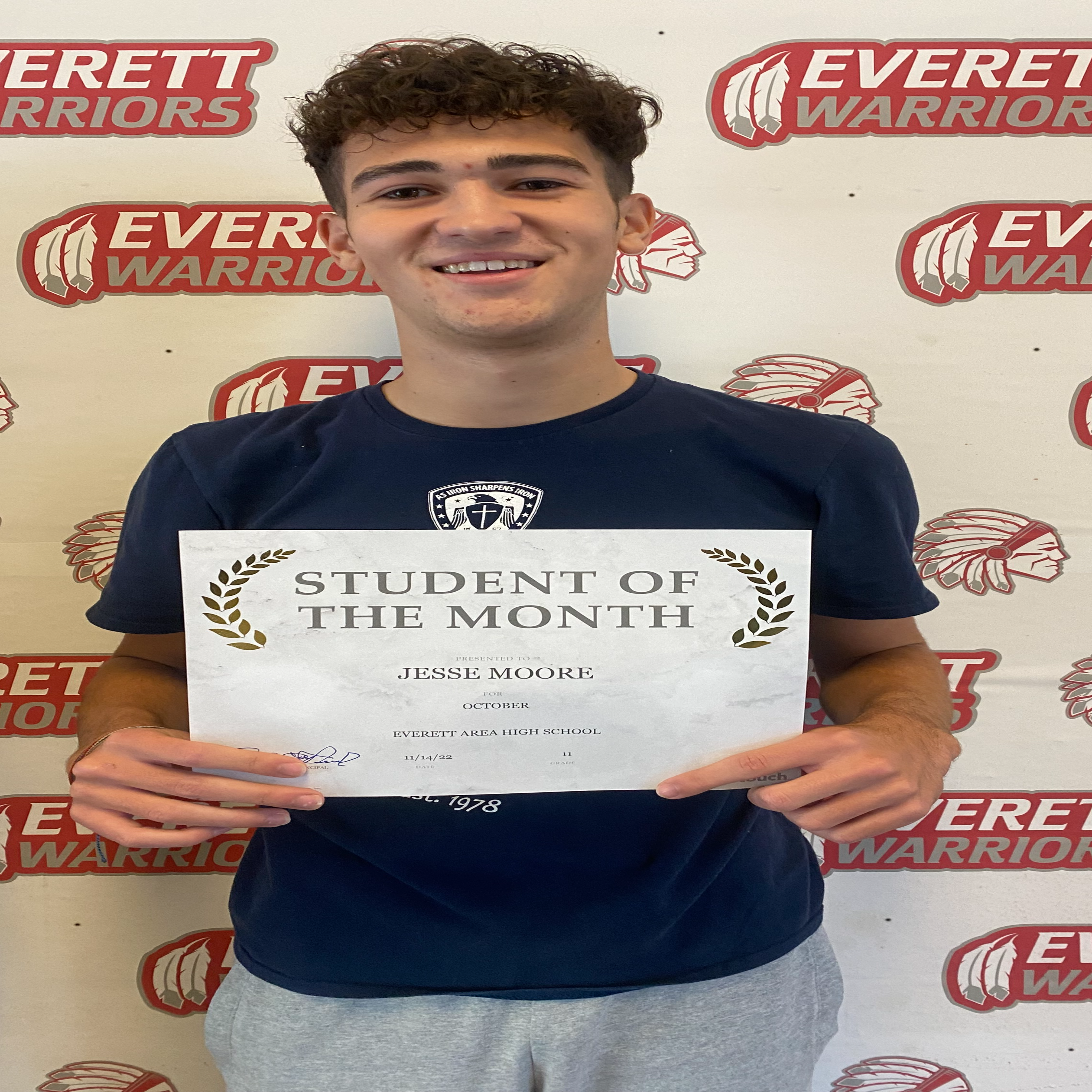 11th grade student of the month jesse moore