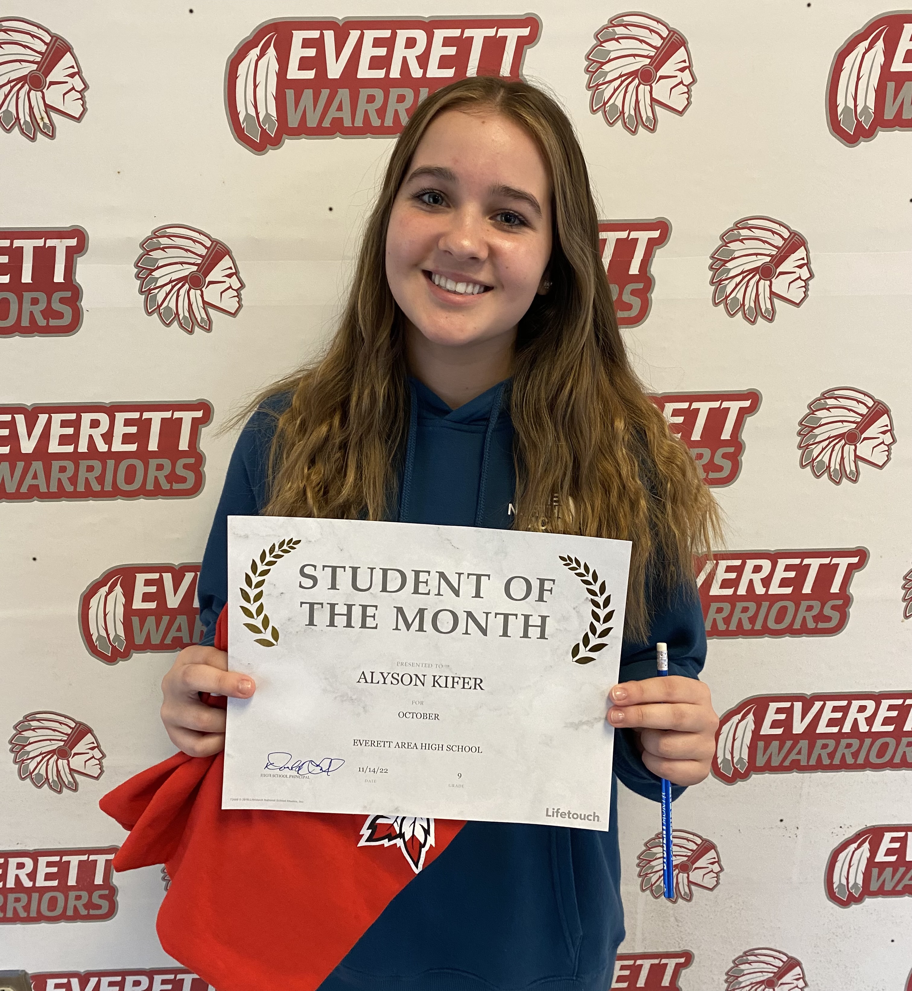 9th Grade October Student Of The Month Alyson Kifer