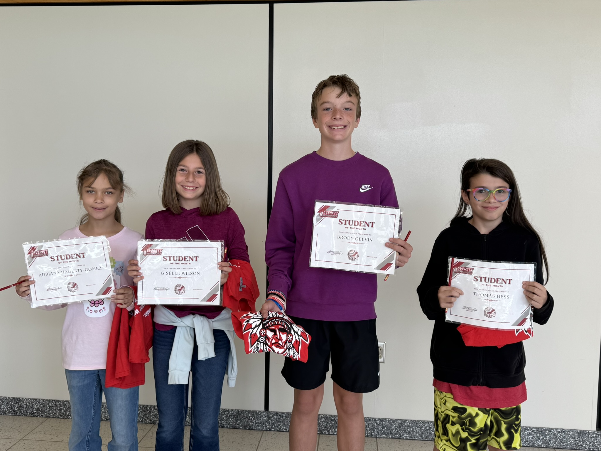 September 2024 Middle School Students of the Month