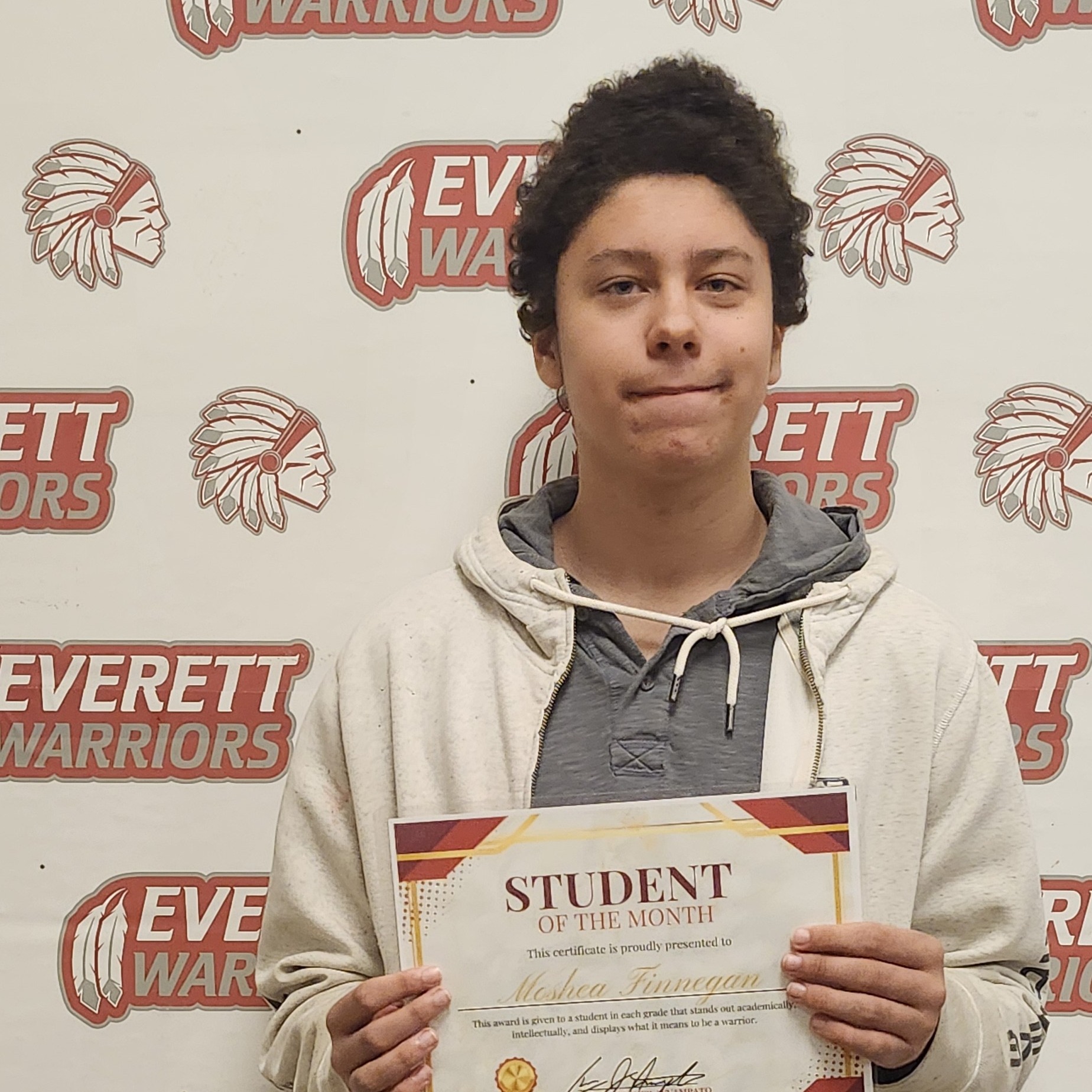 9th Grade Student of the month Moshea Finnegan