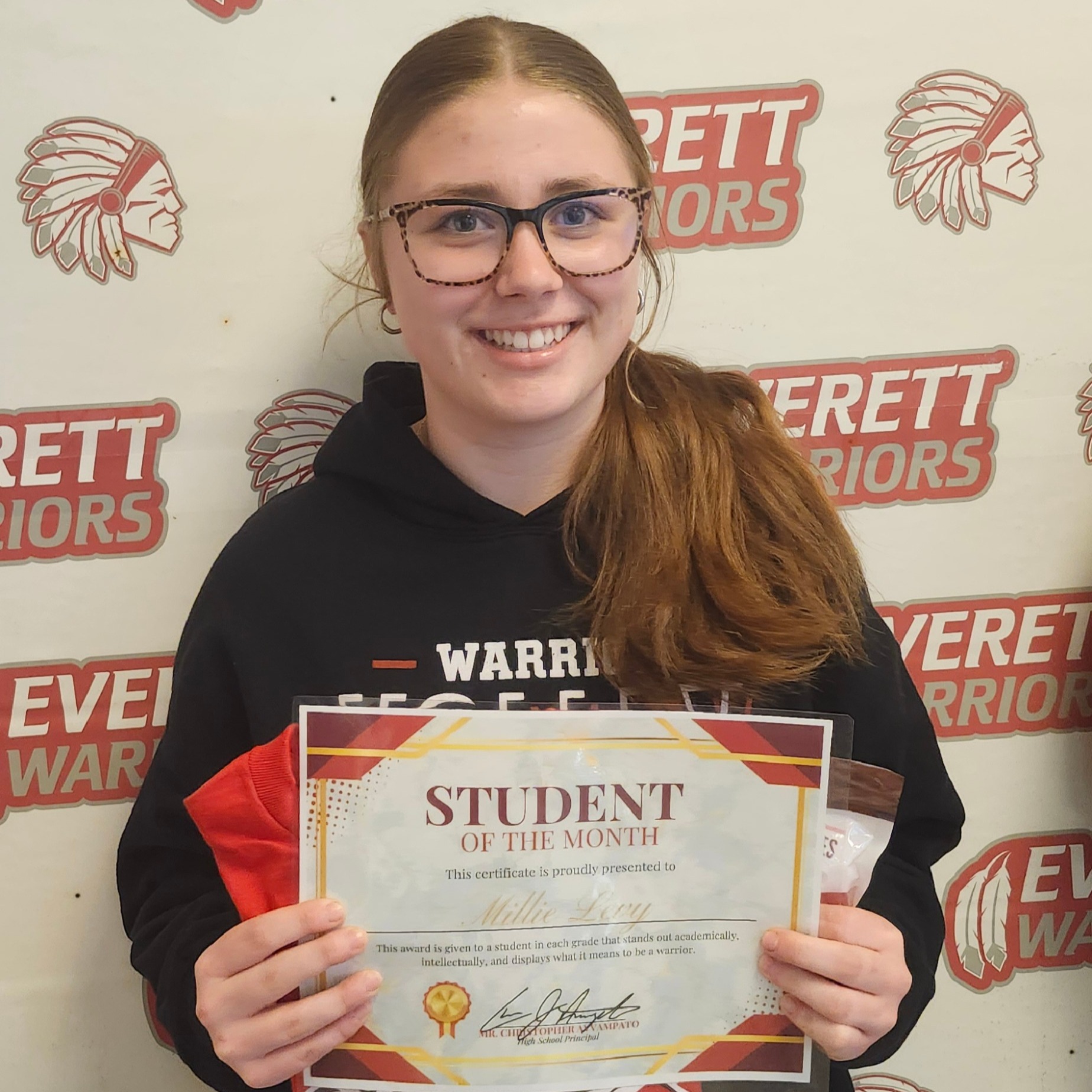 10th Grade student of the month Millie Levy