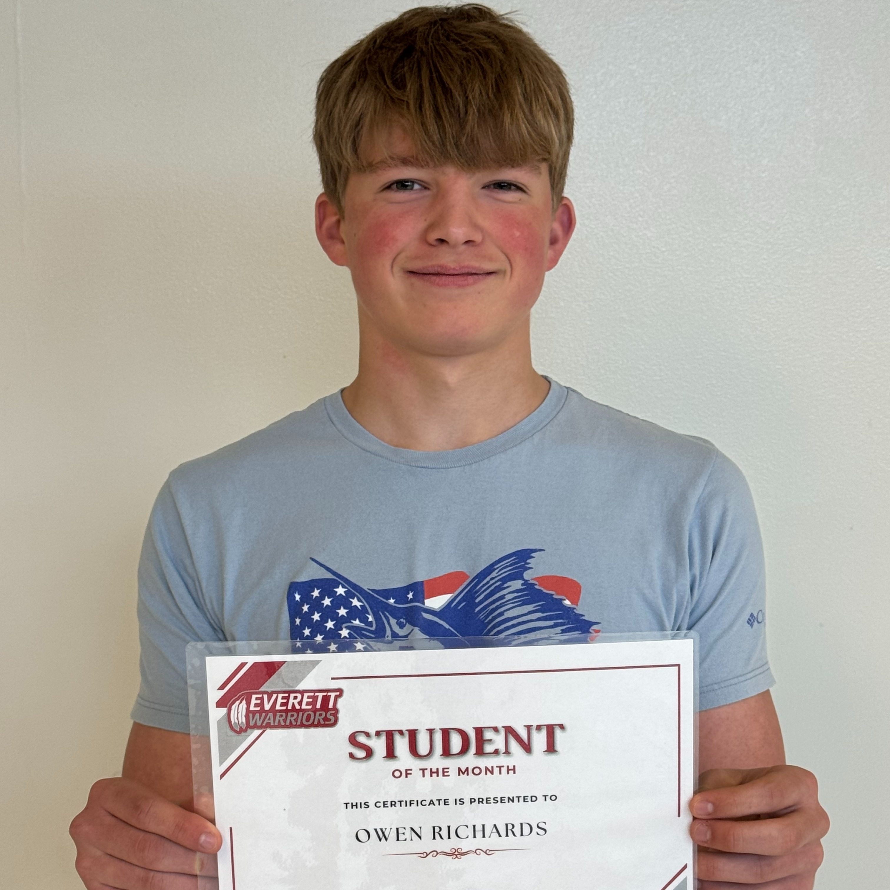 8th Grade March Student of The Month-Owen Richards
