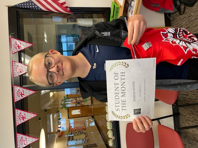 Mason Potts Student Of The Month Picture