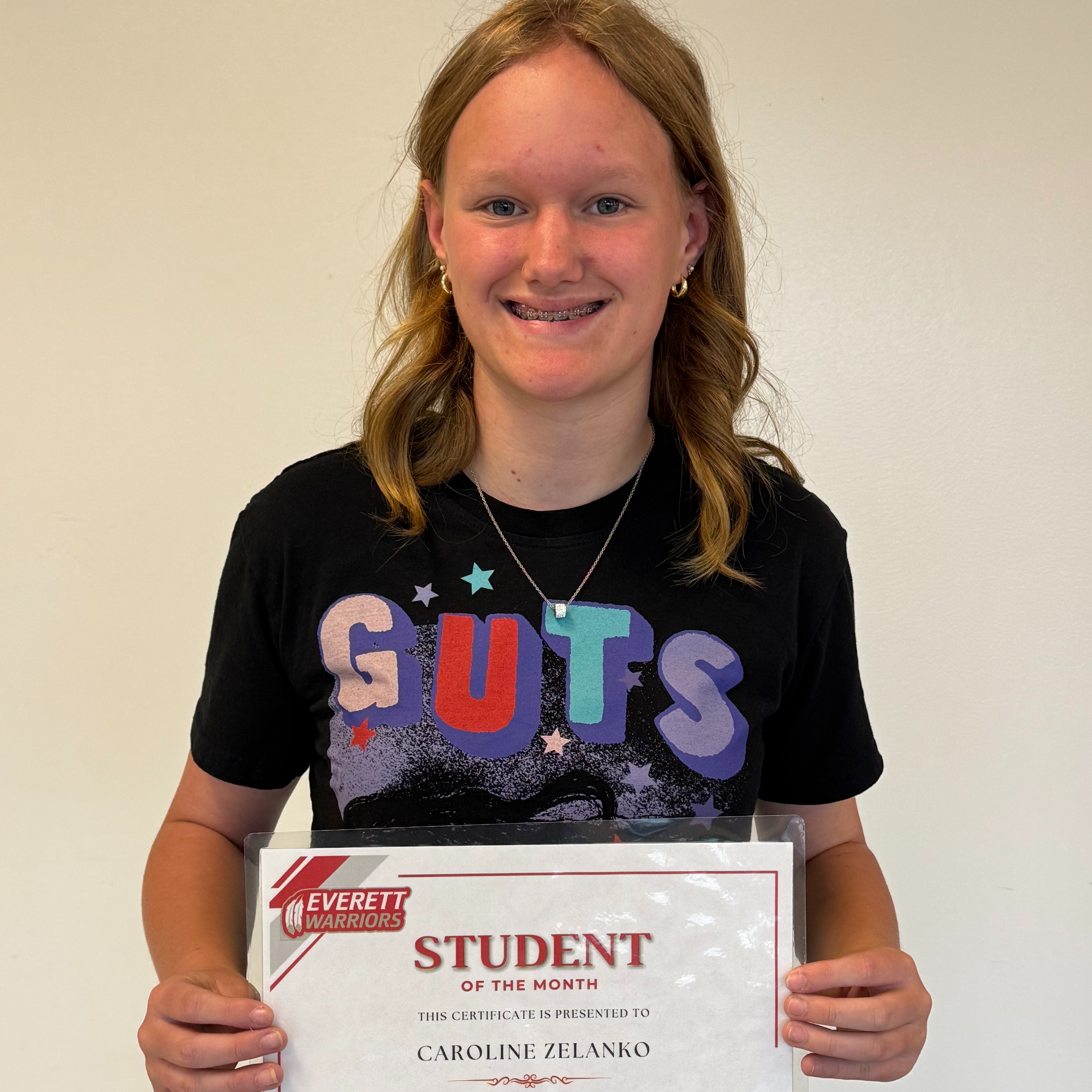 6th Grade April Student of The Month Caroline Zelanko
