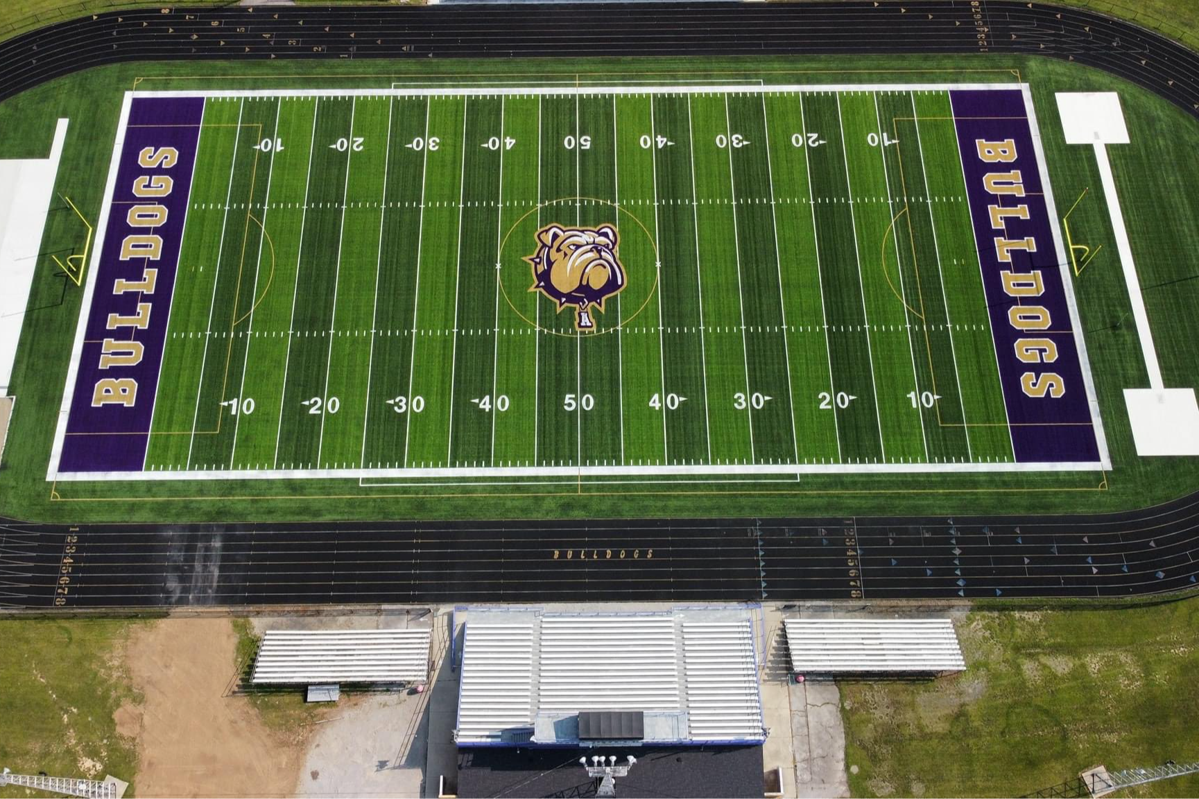 Aerial image of football field