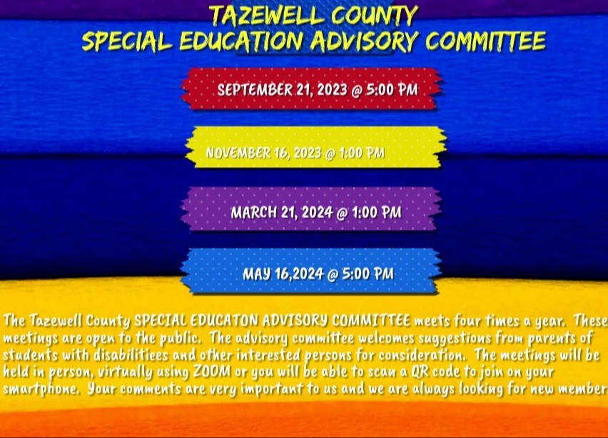 Tazewell County Special Education Advisory Committee Meetings