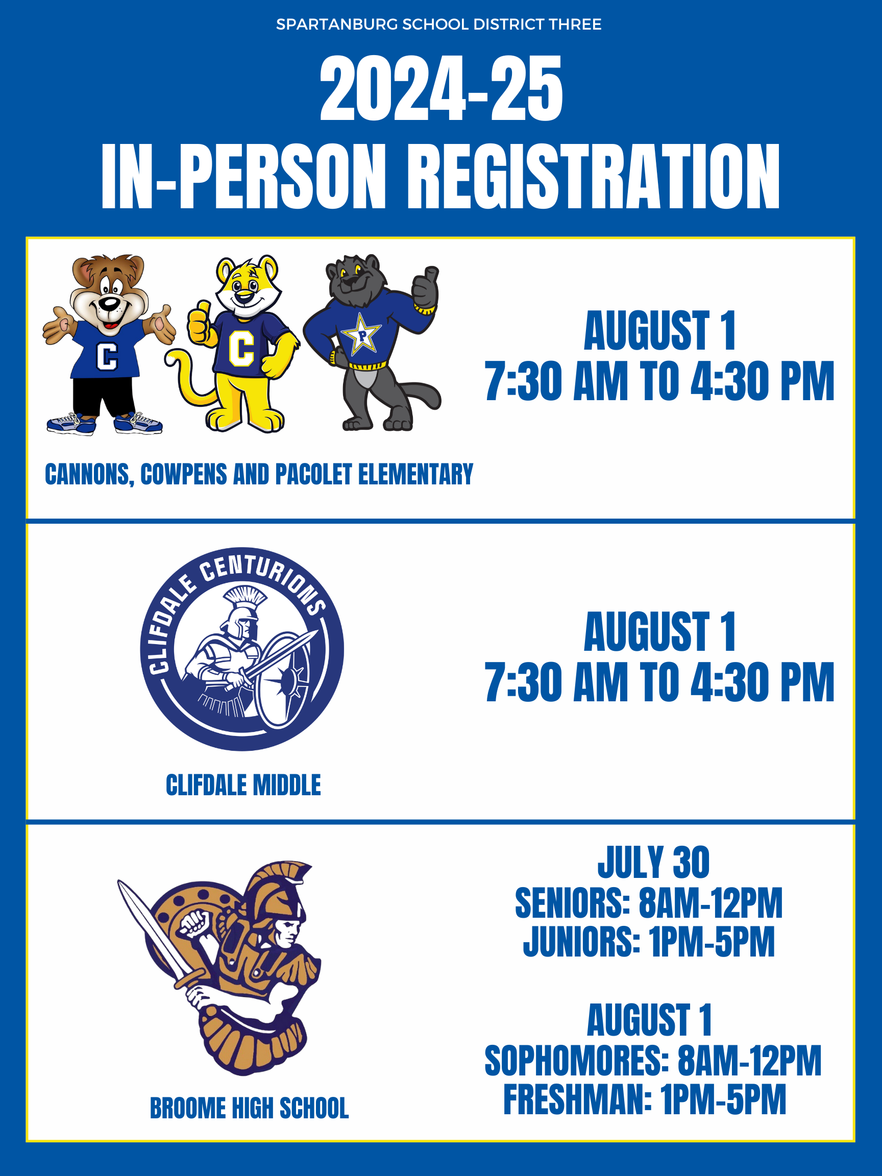 In-person registration 2024-25 dates