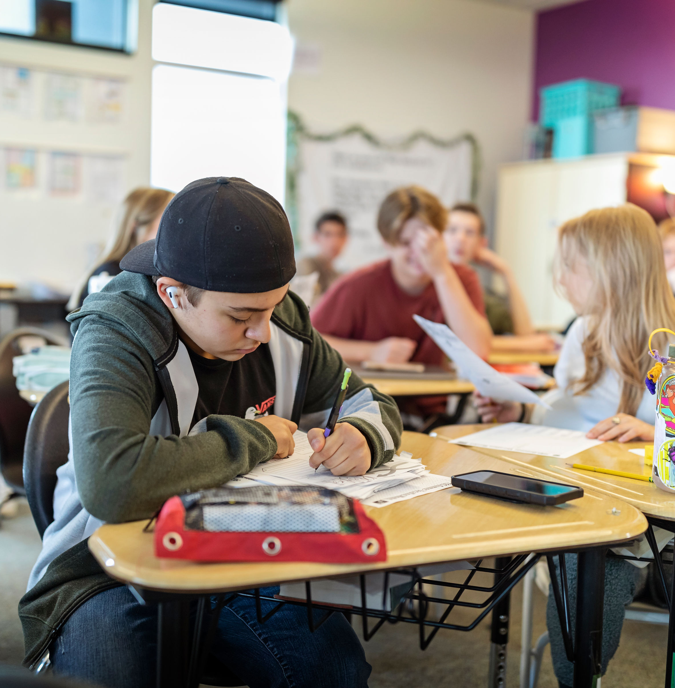 student working