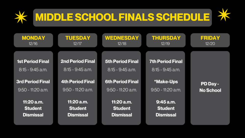 Finals Schedule