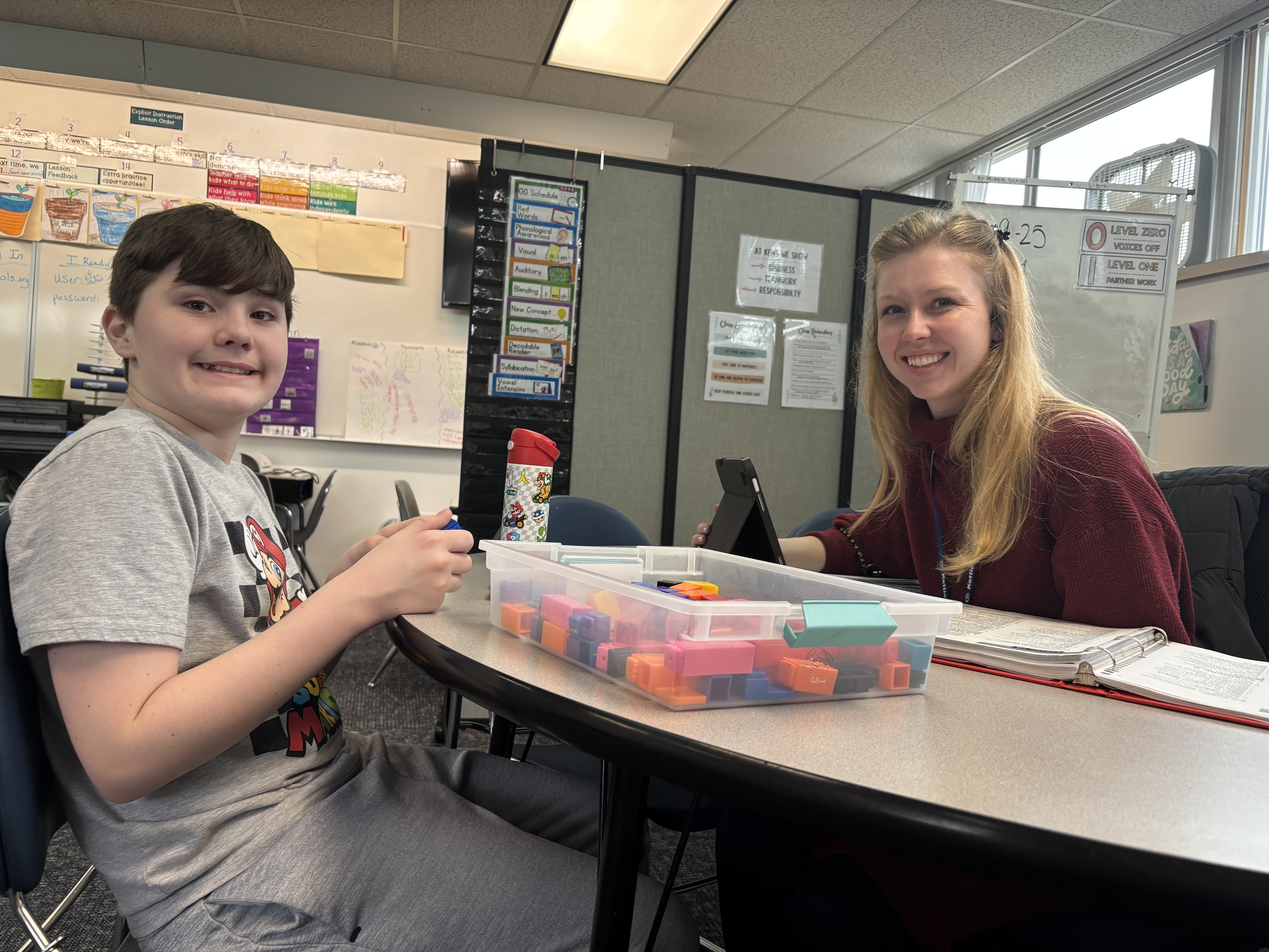 natalie working with student