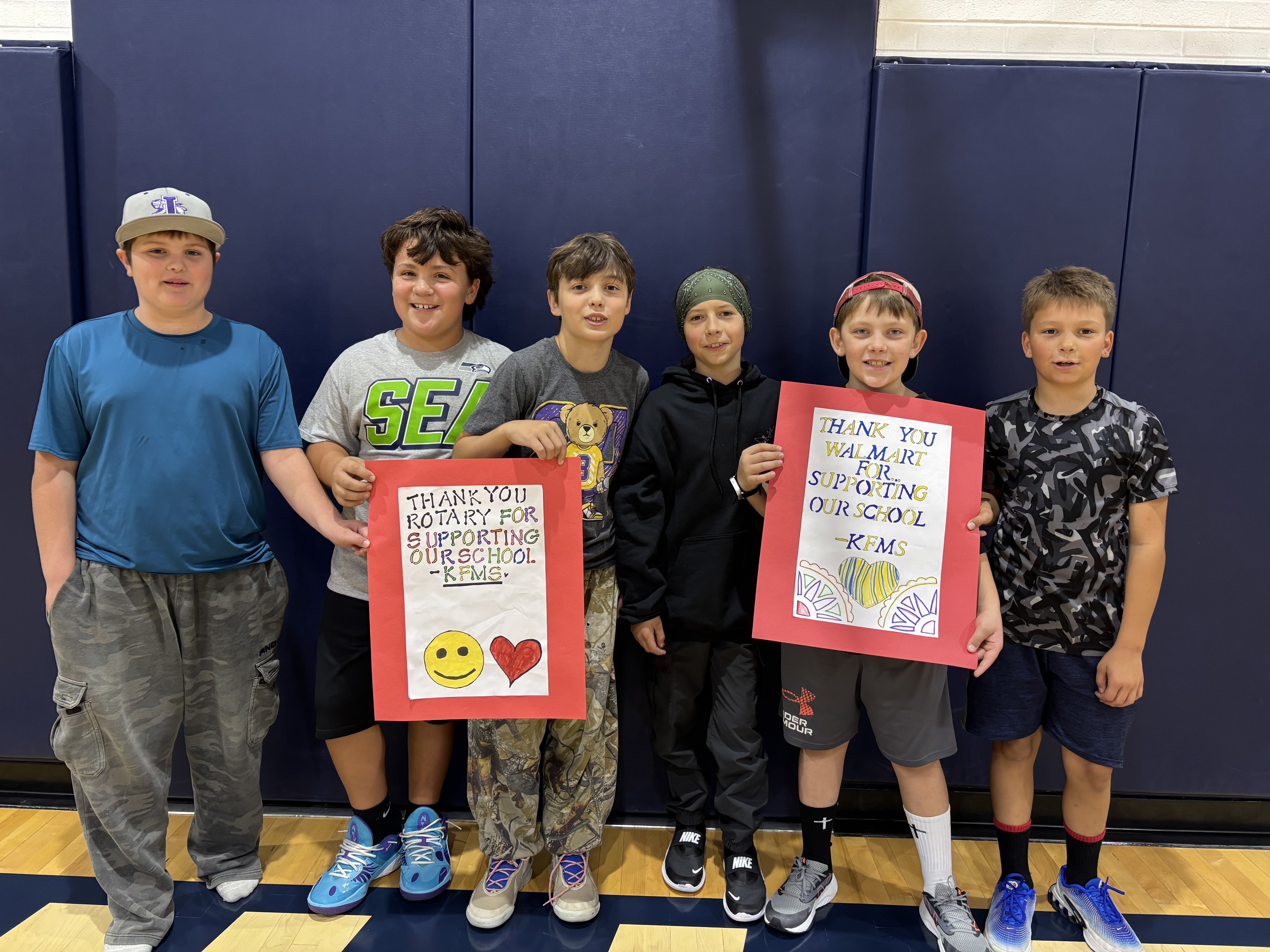 Students thanking Rotary