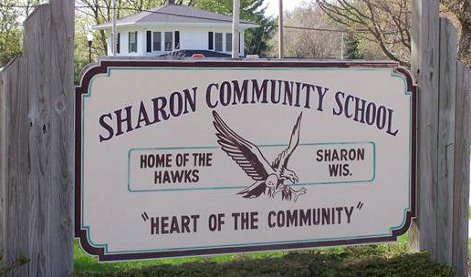 sharon community schools sign
