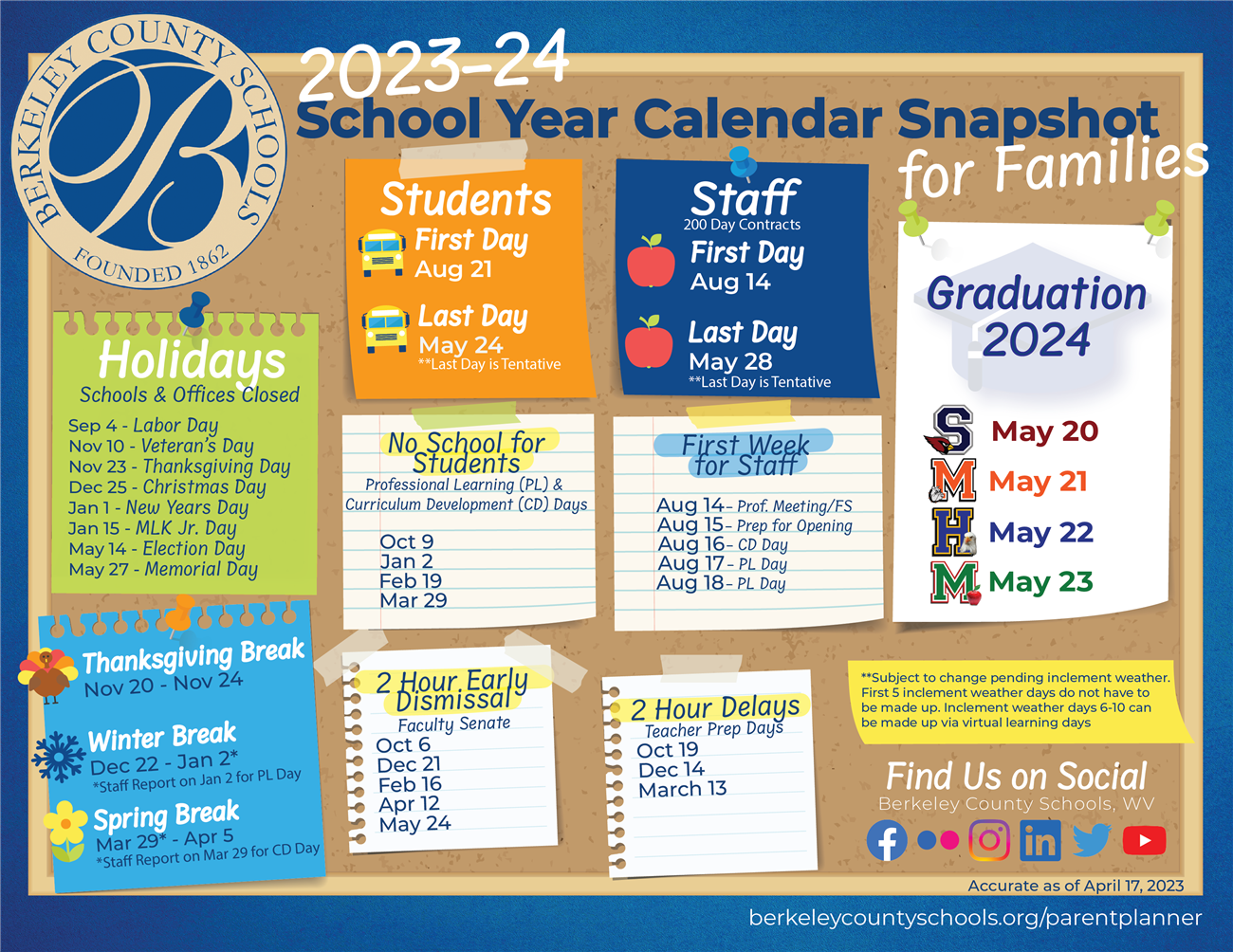 2023-24 School Year Calendar Snapshot: Link to District Calendar https://www.berkeleycountyschools.org/events/?start_date=2023-08-01&end_date=2023-08-31