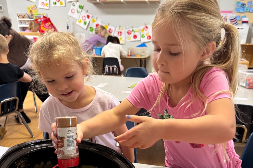 image of pre-k students participating in class