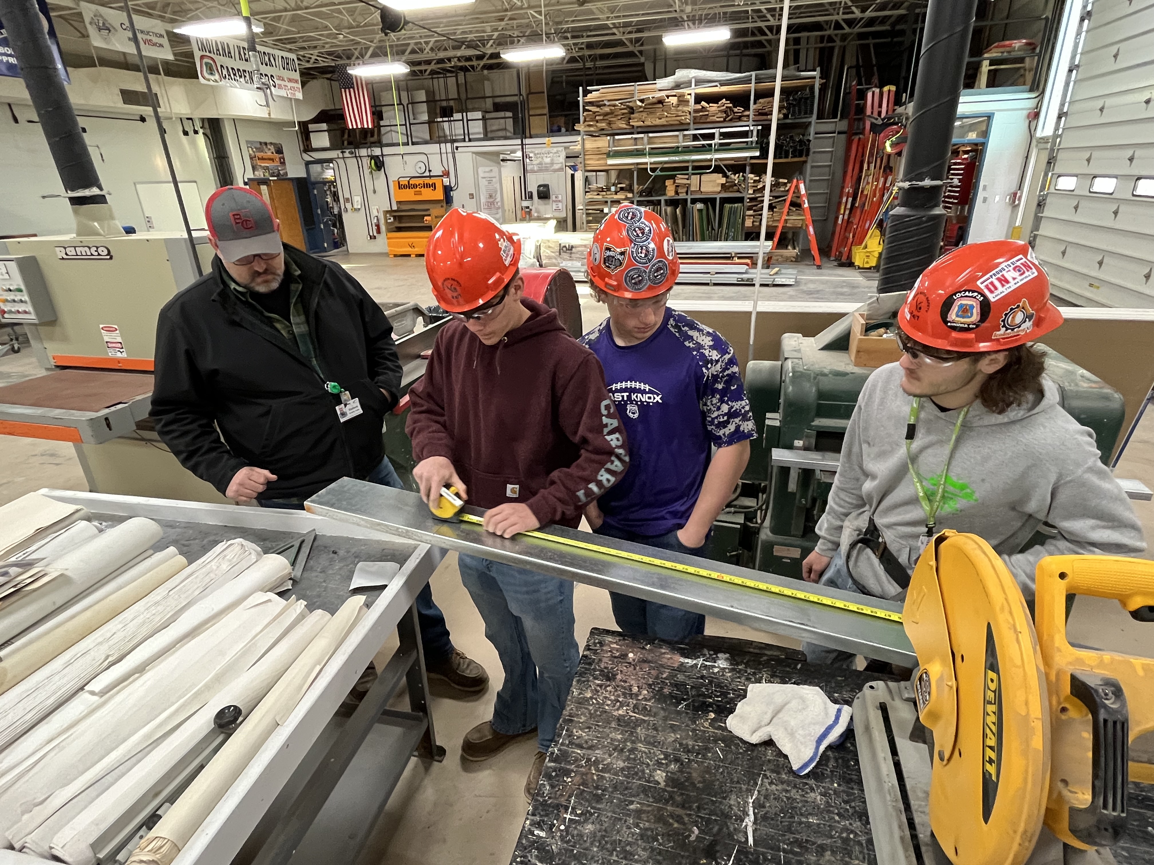 Building Trades Students Measuring