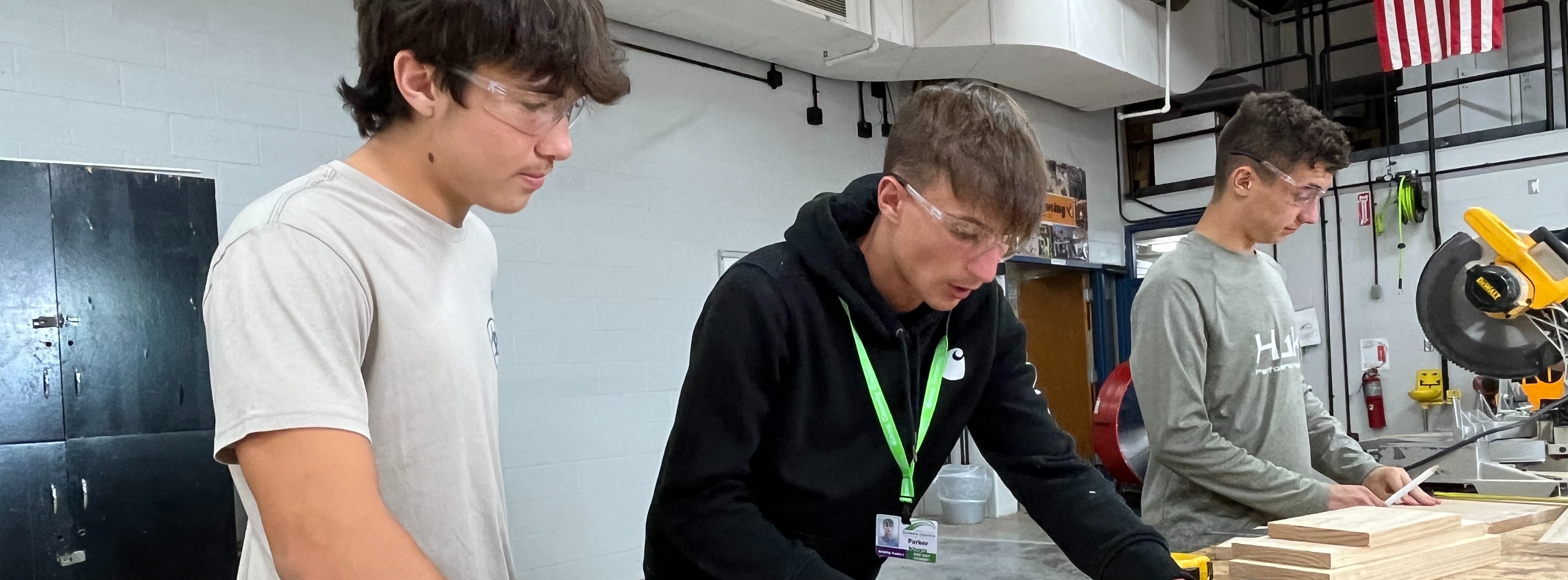 Students working