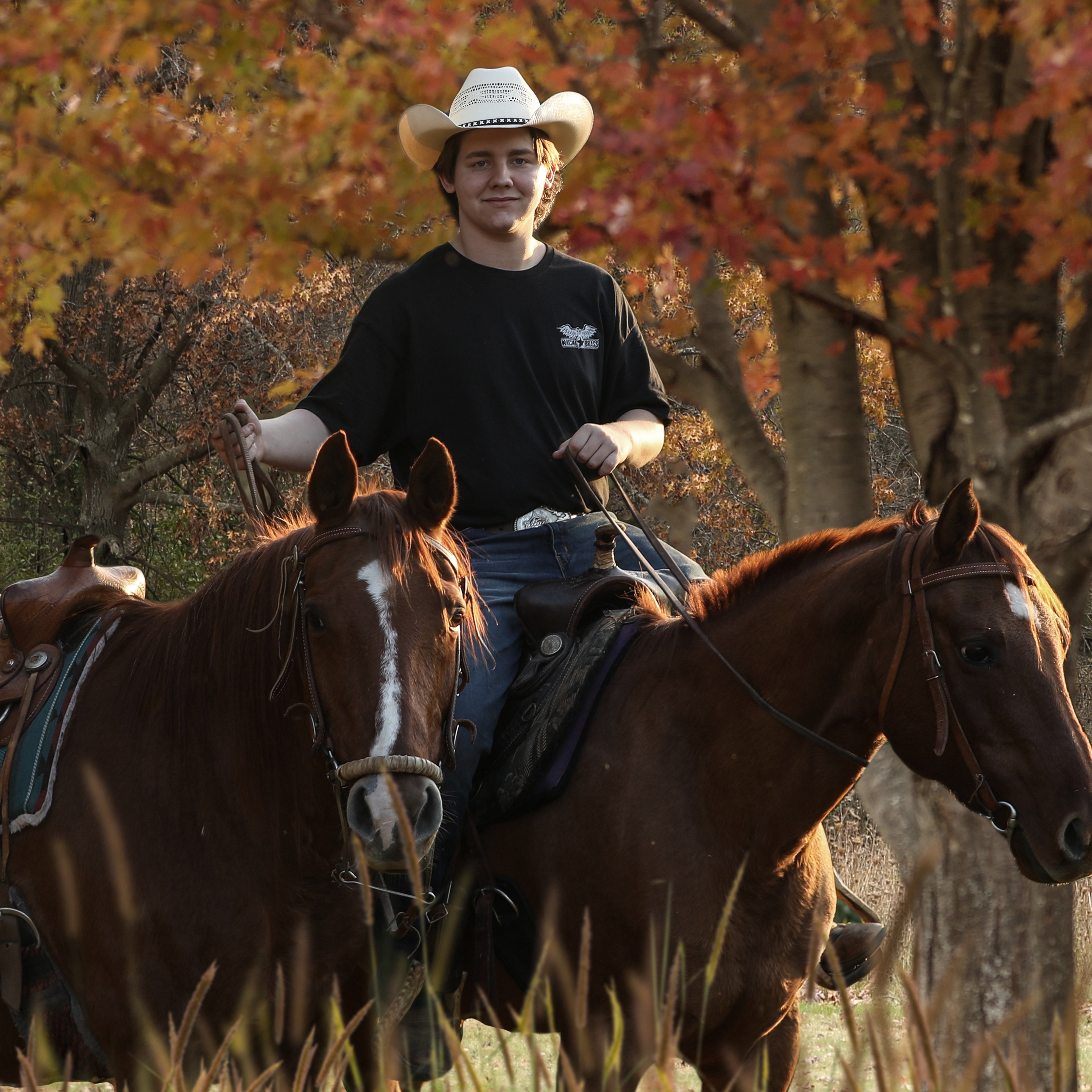 Trystan Waldron on a horse.