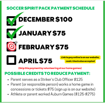 spirit pack payment schedule