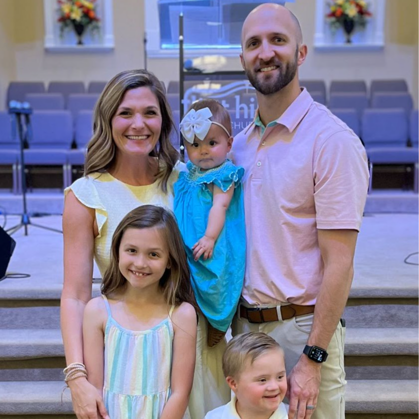 Mrs. Handley with husband and children