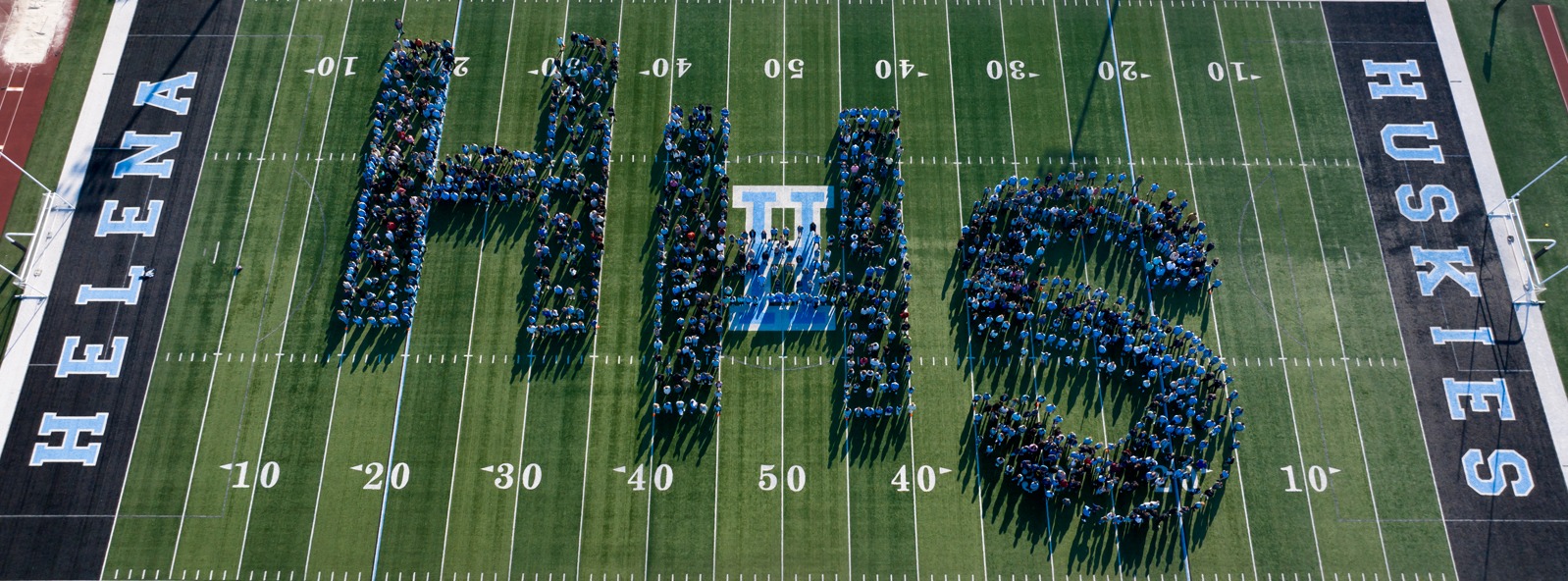 HHS letters made with students on football field