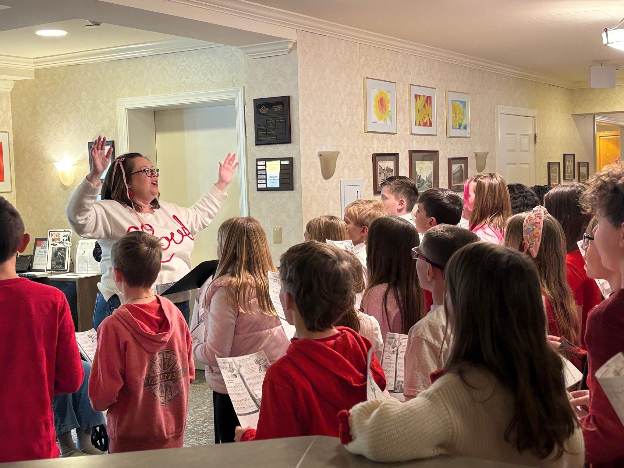 Students in Choir singing