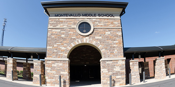 Front of Montevallo Middle School entrance