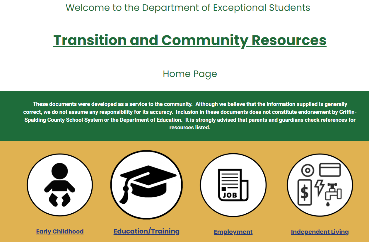 Transition Home Page