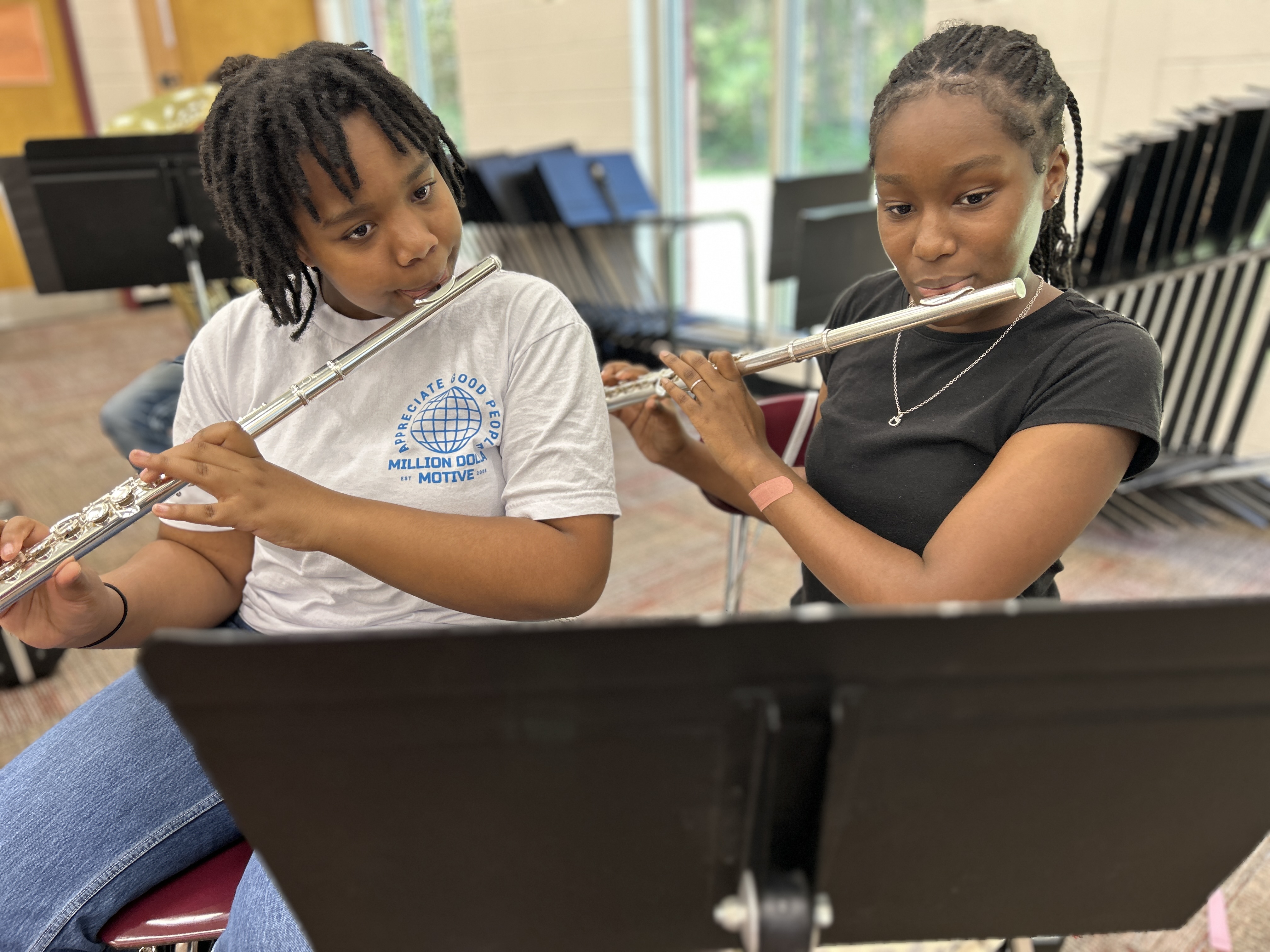 Students engaged in learning.