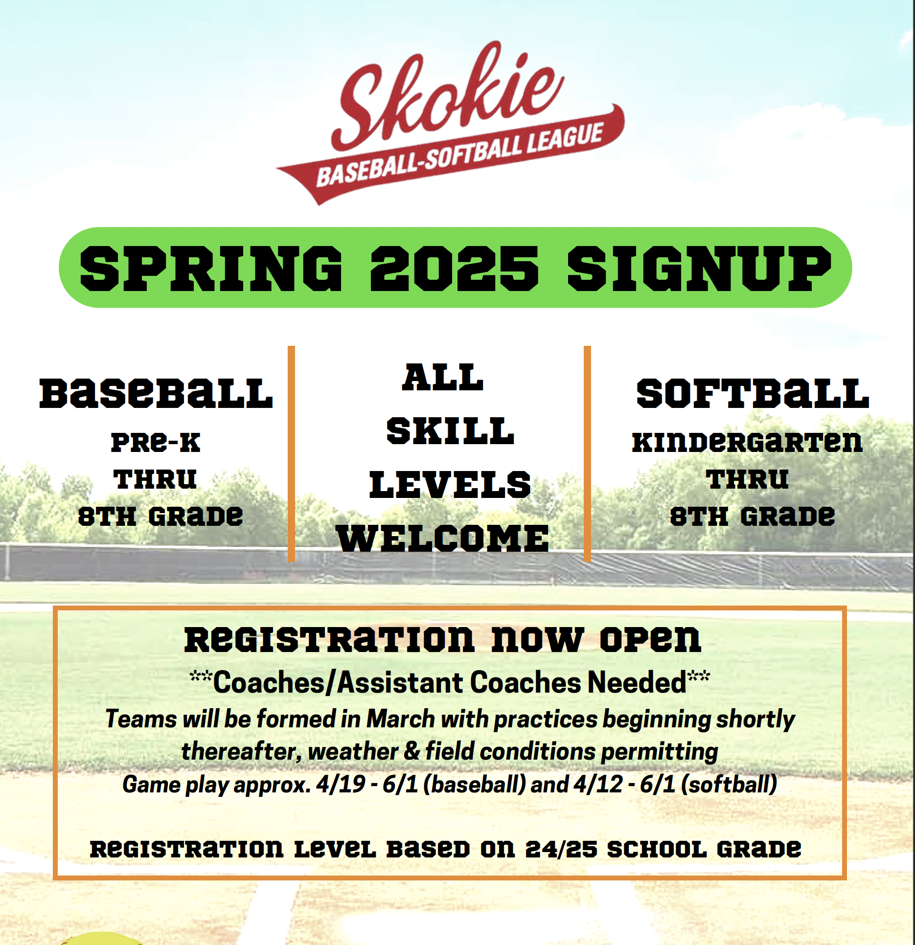 Baseball Spring 2025 signup