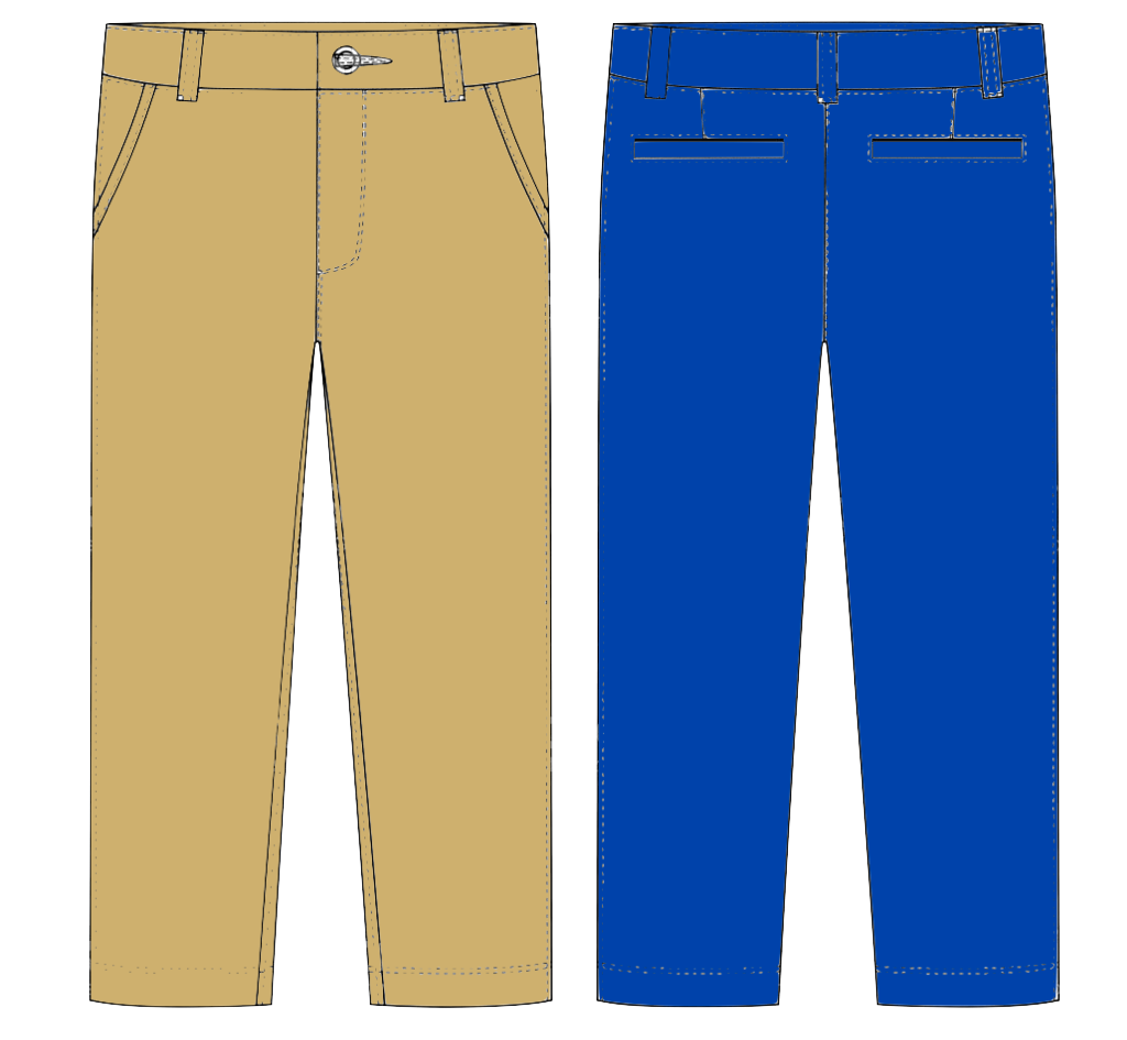 khaki and navy pants