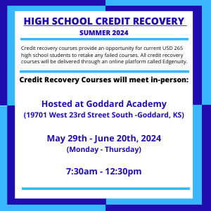 High School Credit Recovery Opportunities Summer 2023 flyer
