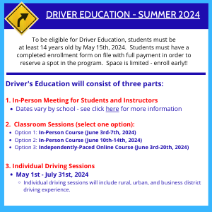 Driver Ed - Summer 2024
