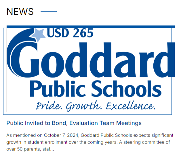 News USD 265 Goddard Public Schools