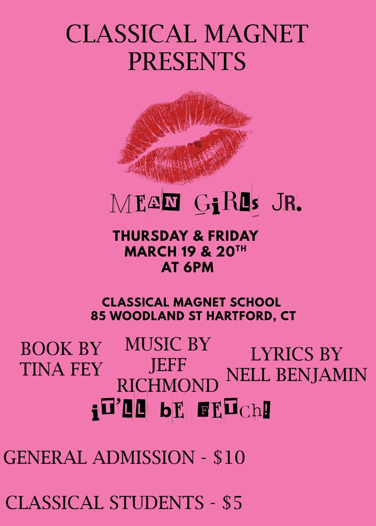 Poster for Mean Girls (3/19 &amp; 3/20 @ 6:00PM)