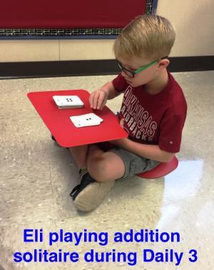 eli playing addition solitaire during daily 3