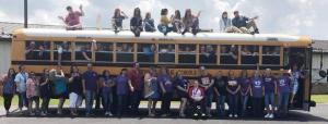 students and the school bus