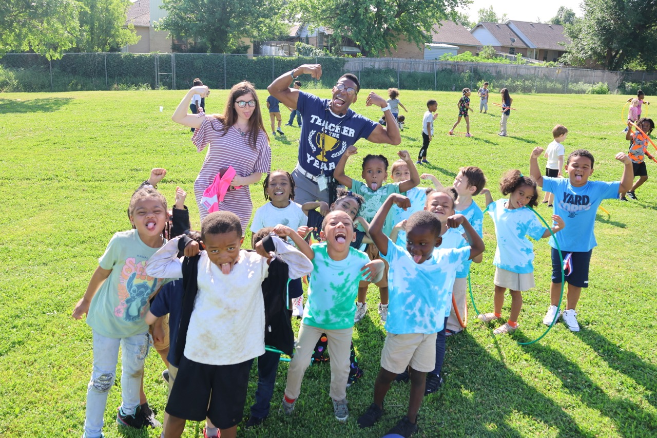 coach johnson with students