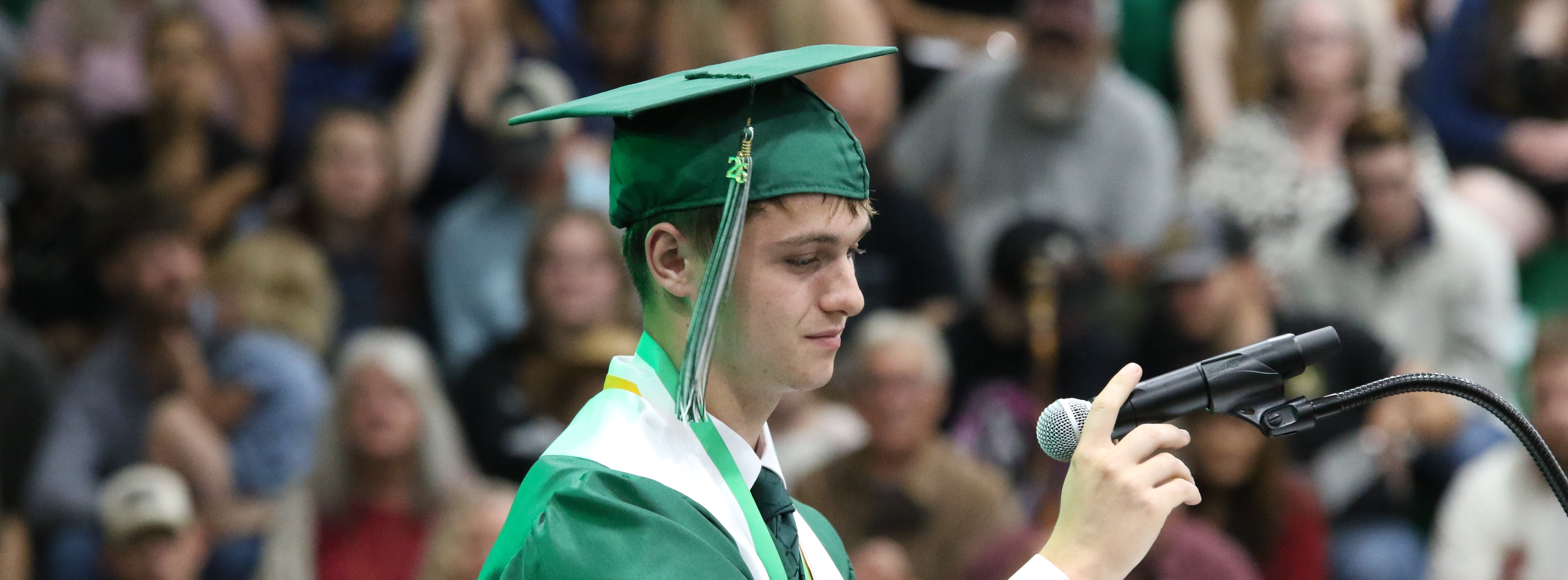 Valedictorian Gavin Gegg gives his speech.